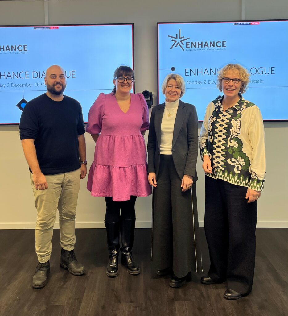 ENHANCE Steering Committee Chairs Ute Habel and Ena Voute meet Acting DGEAC Head of "Higher Education" Unit Tine Delva and ENHANCE Secretary General Naveed Syed.